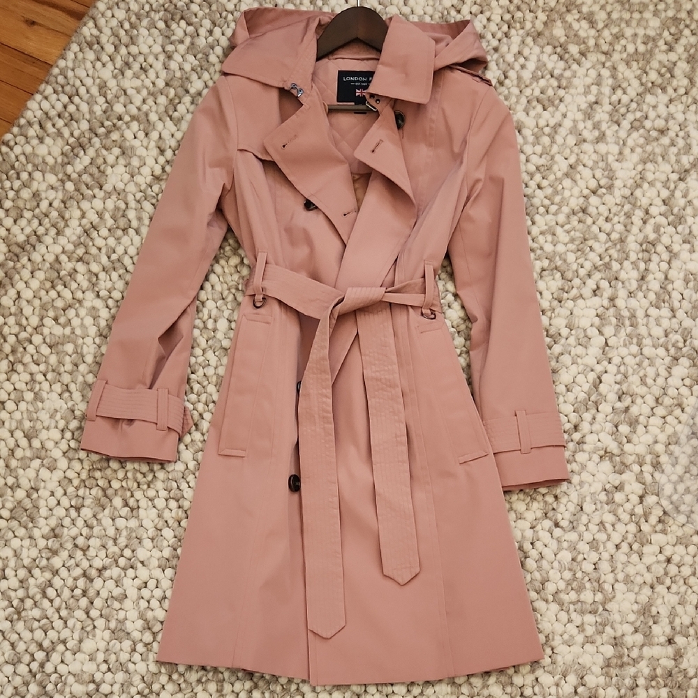 London Fog Trench Coat XS Pink Worn Only A Few Times